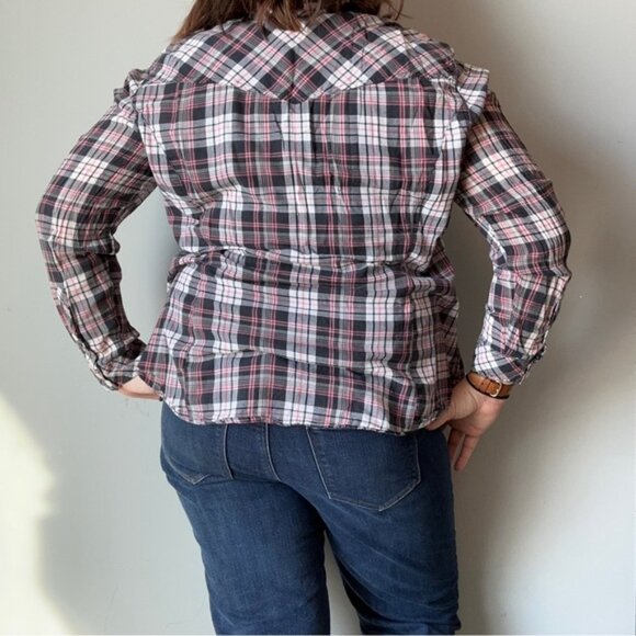 Torrid | Parker Plaid Long Sleeve Front Button Up Camp Shirt | size 0 - Picture 2 of 13